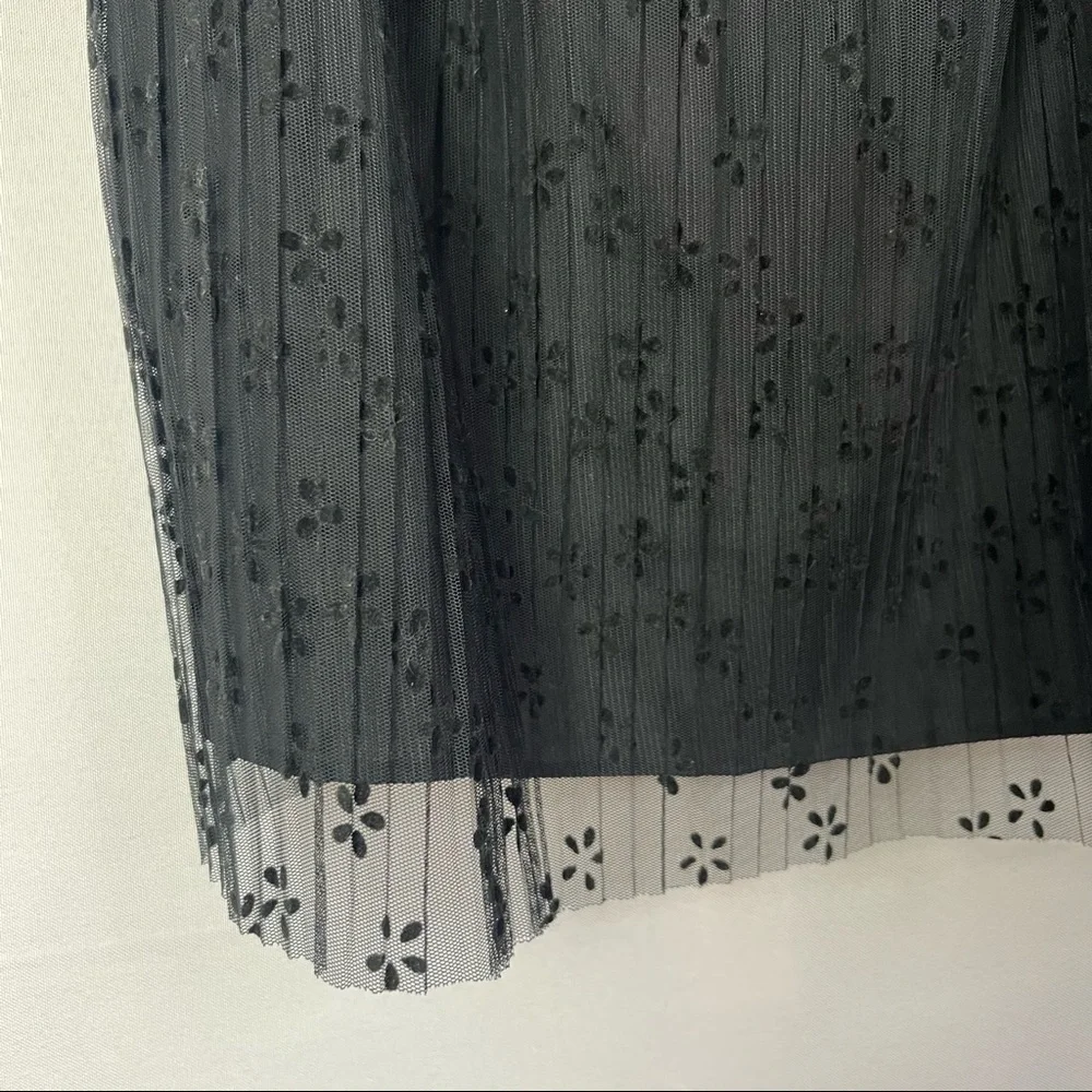 J. Crew Black Fluttery Lace‎ Tulle Layered Cami Tank Top M